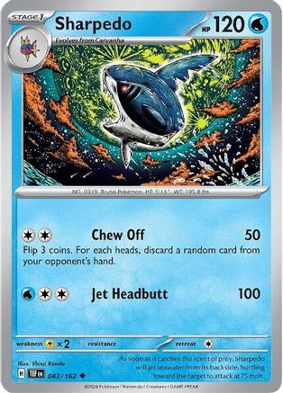 Sharpedo (43) [SV05: Temporal Forces] Reverse Holofoil - Deck Out Gaming