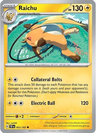 Raichu (52) [SV05: Temporal Forces] Reverse Holofoil - Deck Out Gaming