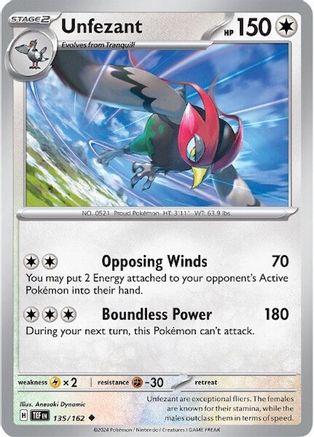 Unfezant (135) [SV05: Temporal Forces] Reverse Holofoil - Deck Out Gaming