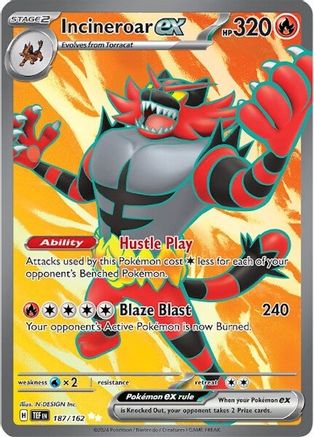 Incineroar ex (187) [SV05: Temporal Forces] Holofoil - Deck Out Gaming