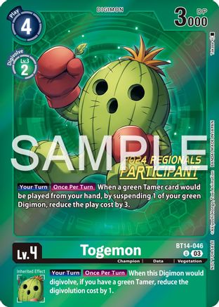 Togemon (2024 Regionals Participant) (BT14-046) [Blast Ace] Foil - Deck Out Gaming