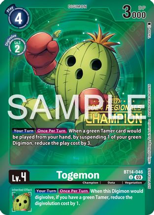 Togemon (2024 Regionals Champion) (BT14-046) [Blast Ace] Foil - Deck Out Gaming