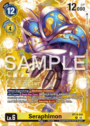 Seraphimon (2024 Regionals Participant) (BT14-041) [Blast Ace] Foil - Deck Out Gaming