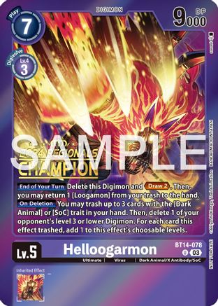 Helloogarmon (2024 Regionals Champion) (BT14-078) [Blast Ace] Foil - Deck Out Gaming