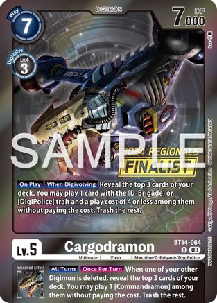 Cargodramon (2024 Regionals Finalist) (BT14-064) [Blast Ace] Foil - Deck Out Gaming