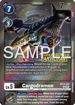 Cargodramon (2024 Regionals Participant) (BT14-064) [Blast Ace] Foil - Deck Out Gaming