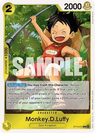 Monkey.D.Luffy (014) (ST13-014) [Ultra Deck: The Three Brothers] Foil - Deck Out Gaming