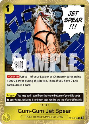 Gum-Gum Jet Spear (ST13-018) [Ultra Deck: The Three Brothers] Foil - Deck Out Gaming