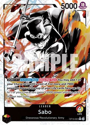Sabo (001) (Parallel) (ST13-001) [Ultra Deck: The Three Brothers] Foil - Deck Out Gaming