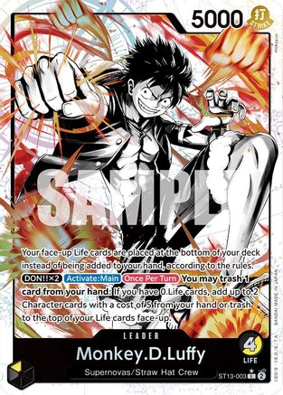 Monkey.D.Luffy (003) (Parallel) (ST13-003) [Ultra Deck: The Three Brothers] Foil - Deck Out Gaming