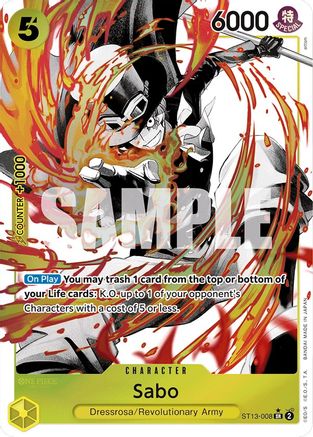 Sabo (008) (Parallel) (ST13-008) [Ultra Deck: The Three Brothers] Foil - Deck Out Gaming