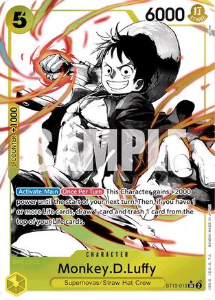 Monkey.D.Luffy (015) (Parallel) (ST13-015) [Ultra Deck: The Three Brothers] Foil - Deck Out Gaming