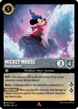 Mickey Mouse - Playful Sorcerer (187/204) [Ursulas Return] - Deck Out Gaming