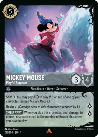 Mickey Mouse - Playful Sorcerer (225/204) (225/204) [Ursulas Return] Cold Foil - Deck Out Gaming