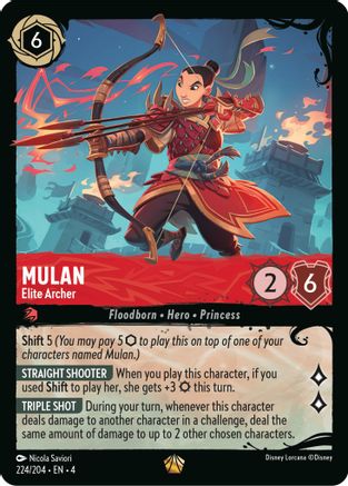 Mulan - Elite Archer (224/204) (244/204) [Ursulas Return] Cold Foil - Deck Out Gaming