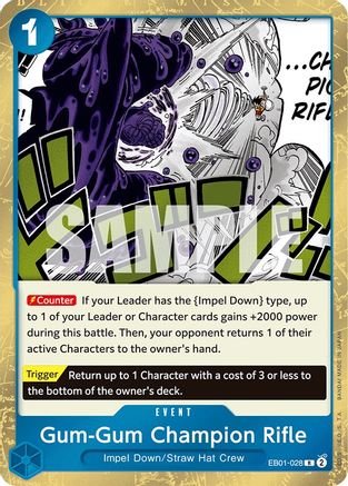 Gum-Gum Champion Rifle (EB01-028) [Extra Booster: Memorial Collection] Foil - Deck Out Gaming