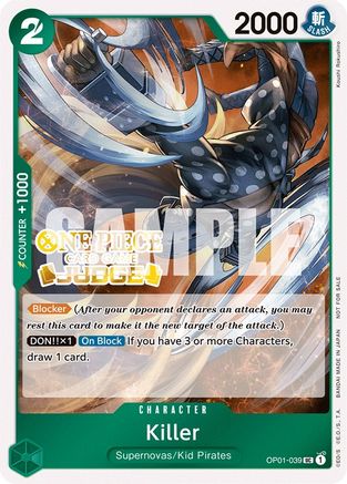 Killer (Judge Pack Vol. 3) (OP01-039) [One Piece Promotion Cards] Foil - Deck Out Gaming