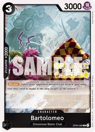 Bartolomeo (Judge Pack Vol. 3) (OP04-089) [One Piece Promotion Cards] Foil - Deck Out Gaming
