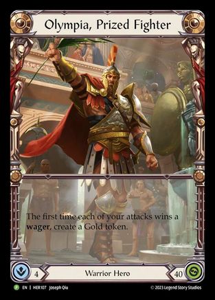 Olympia, Prized Fighter - HER107 (HER107) [Flesh and Blood: Promo Cards] Rainbow Foil - Deck Out Gaming