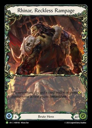 Rhinar, Reckless Rampage - HER105 (HER105) [Flesh and Blood: Promo Cards] Rainbow Foil - Deck Out Gaming