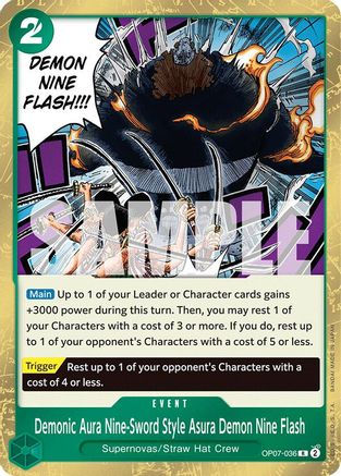 Demonic Aura Nine-Sword Style Asura Demon Nine Flash (OP07-036) [500 Years in the Future] Foil - Deck Out Gaming