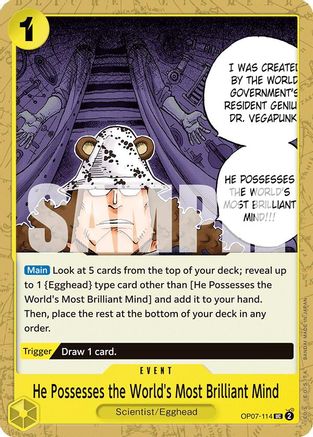 He Possesses the World's Most Brilliant Mind (OP07-114) [500 Years in the Future] - Deck Out Gaming