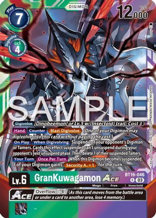 GranKuwagamon ACE (BT16-046) [Beginning Observer] Foil - Deck Out Gaming