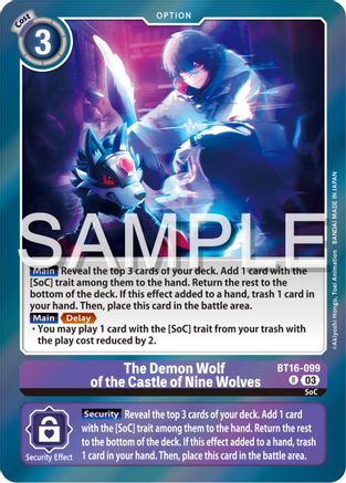 The Demon Wolf of the Castle of Nine Wolves (BT16-099) [Beginning Observer] Foil - Deck Out Gaming