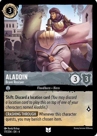 Aladdin - Brave Rescuer (171/204) [Ursulas Return] Cold Foil - Deck Out Gaming