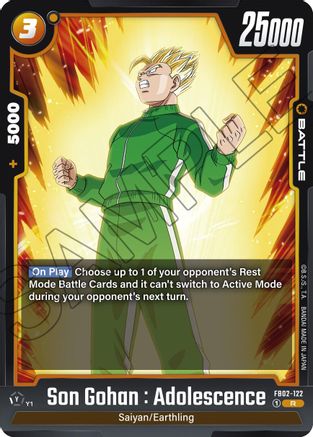 Son Gohan : Adolescence - FB02-122 (FB02-122) [Blazing Aura] Foil - Deck Out Gaming