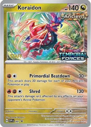 Koraidon - 091 (Prerelease) [Staff] (91) [SV: Scarlet & Violet Promo Cards] Holofoil - Deck Out Gaming