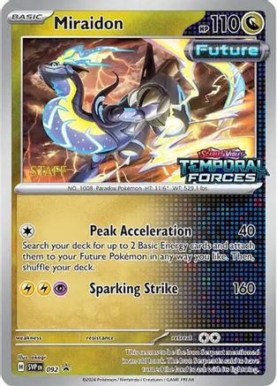 Miraidon - 092 (Prerelease) [Staff] (92) [SV: Scarlet & Violet Promo Cards] Holofoil - Deck Out Gaming