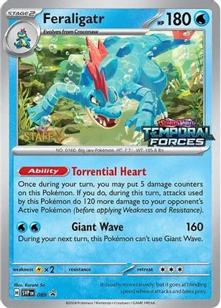 Feraligatr - 089 (Prerelease) [Staff] (89) [SV: Scarlet & Violet Promo Cards] Holofoil - Deck Out Gaming