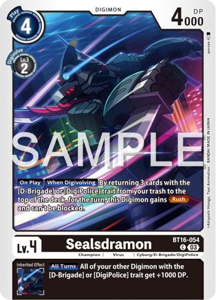 Sealsdramon (BT16-054) [Beginning Observer] - Deck Out Gaming