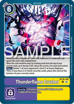 Thunderflame Crusher (BT16-100) [Beginning Observer]