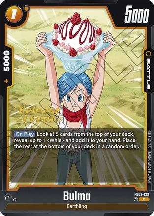 Bulma - FB02-129 (FB02-129) [Blazing Aura Release Event Cards] - Deck Out Gaming