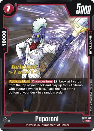 Paparoni (FB02-021) [Blazing Aura Release Event Cards] - Deck Out Gaming