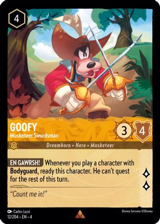 Goofy - Musketeer Swordsman (12/204) [Ursulas Return] - Deck Out Gaming