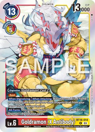 Goldramon (X Antibody) (BT16-014) [Beginning Observer] Foil - Deck Out Gaming