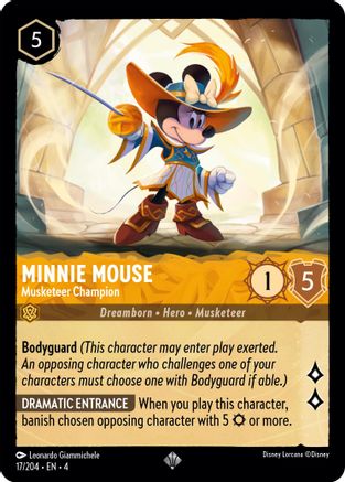 Minnie Mouse - Musketeer Champion (17/204) [Ursulas Return] Cold Foil - Deck Out Gaming