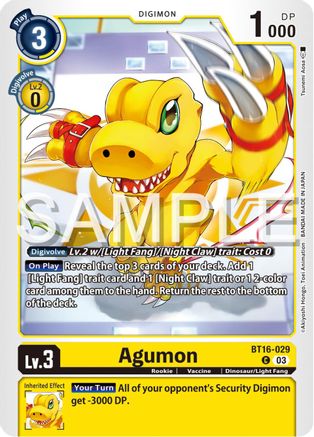 Agumon (BT16-029) [Beginning Observer] - Deck Out Gaming