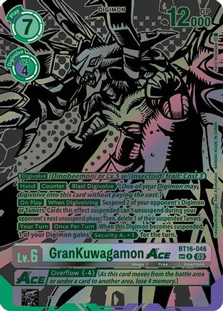GranKuwagamon Ace (Alternate Art) (BT16-046) [Beginning Observer] Foil