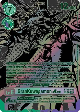 GranKuwagamon ACE (Textured) (BT16-046) [Beginning Observer] Foil - Deck Out Gaming