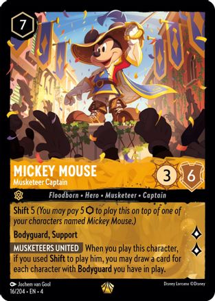 Mickey Mouse - Musketeer Captain (16/204) [Ursulas Return] - Deck Out Gaming