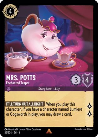 Mrs. Potts - Enchanted Teapot (52/204) [Ursulas Return] - Deck Out Gaming