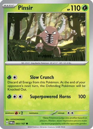 Pinsir - 003/167 (3) [SV06: Twilight Masquerade] Reverse Holofoil - Deck Out Gaming