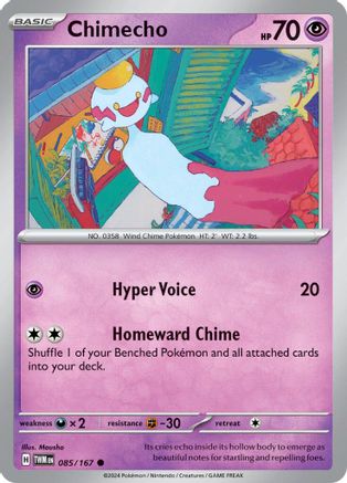 Chimecho - 085/167 (85) [SV06: Twilight Masquerade] Reverse Holofoil - Deck Out Gaming