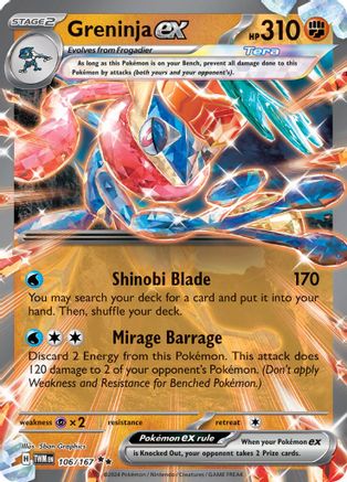 Greninja ex - 106/167 (106) [SV06: Twilight Masquerade] Holofoil - Deck Out Gaming