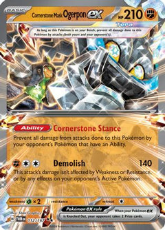 Cornerstone Mask Ogerpon ex - 112/167 (112) [SV06: Twilight Masquerade] Holofoil - Deck Out Gaming
