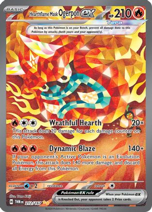 Hearthflame Mask Ogerpon ex - 212/167 (212) [SV06: Twilight Masquerade] Holofoil - Deck Out Gaming